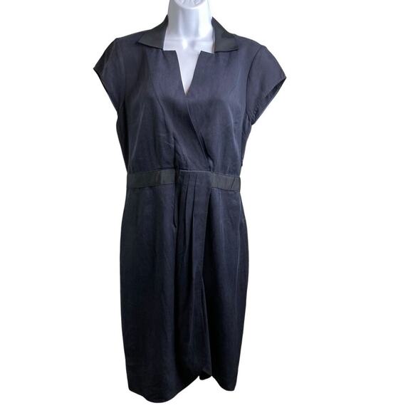 Elie Tahari Navy Dress Size 8 Career Tailored Sleek Chic Refined Old Money - Picture 1 of 14
